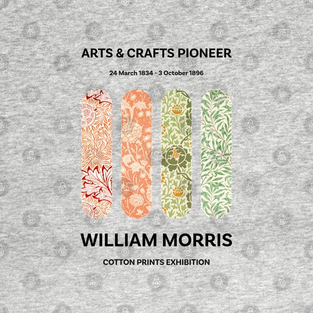 William Morris Textile Pattern, Cotton Prints Exhibition, Arts And Crafts Pioneer by VanillaArt